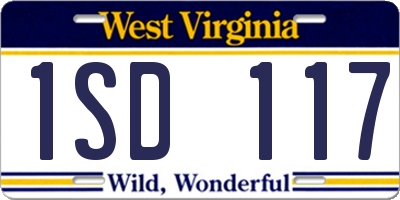 WV license plate 1SD117
