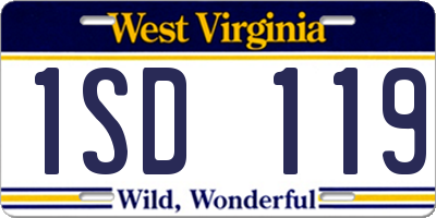 WV license plate 1SD119