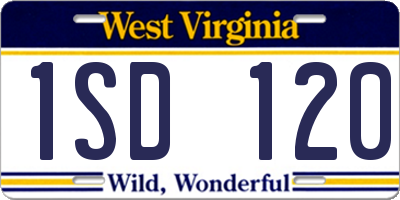 WV license plate 1SD120