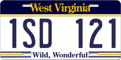 WV license plate 1SD121