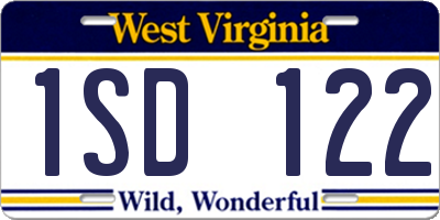 WV license plate 1SD122