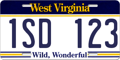 WV license plate 1SD123