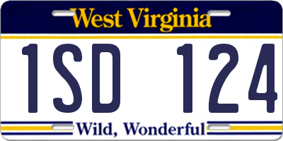WV license plate 1SD124