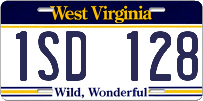 WV license plate 1SD128