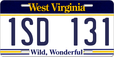 WV license plate 1SD131
