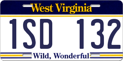 WV license plate 1SD132
