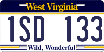 WV license plate 1SD133