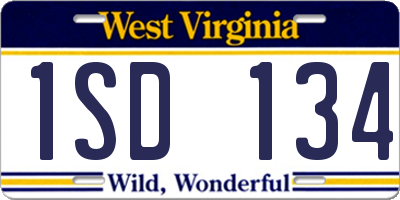WV license plate 1SD134