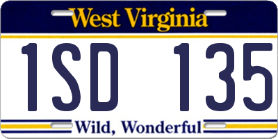WV license plate 1SD135