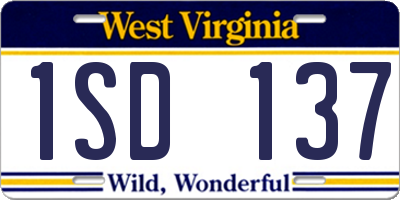 WV license plate 1SD137