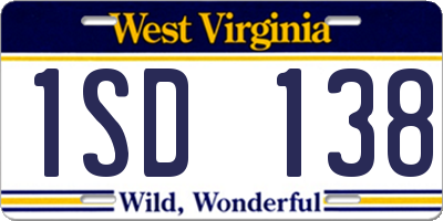 WV license plate 1SD138