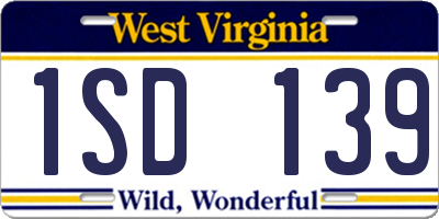 WV license plate 1SD139