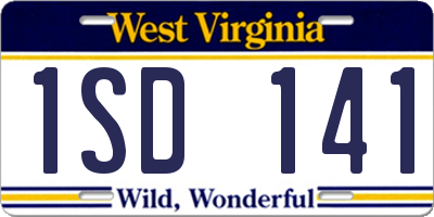 WV license plate 1SD141