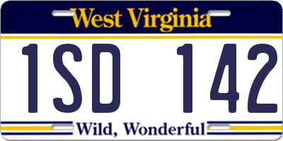 WV license plate 1SD142