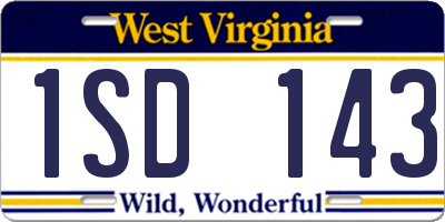WV license plate 1SD143