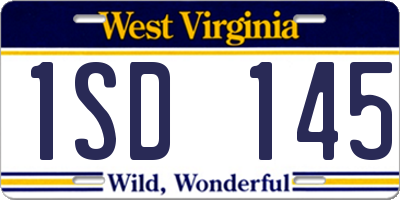 WV license plate 1SD145