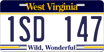 WV license plate 1SD147