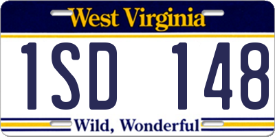 WV license plate 1SD148