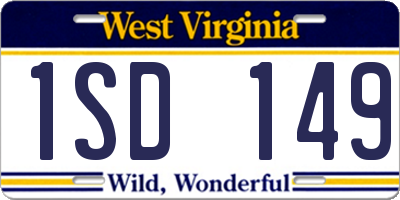 WV license plate 1SD149