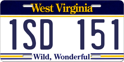 WV license plate 1SD151