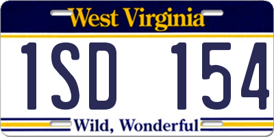 WV license plate 1SD154