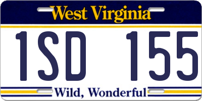 WV license plate 1SD155
