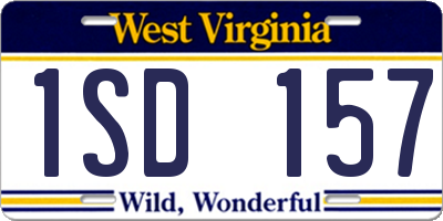 WV license plate 1SD157
