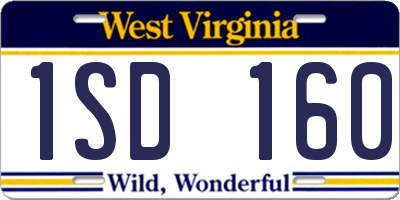WV license plate 1SD160