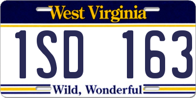 WV license plate 1SD163
