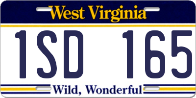 WV license plate 1SD165