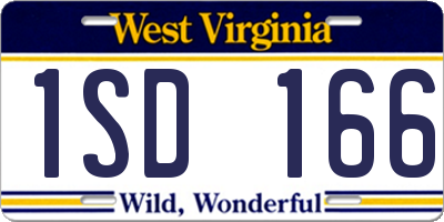 WV license plate 1SD166