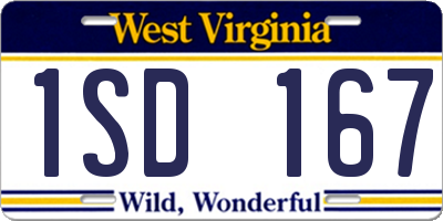 WV license plate 1SD167