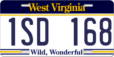 WV license plate 1SD168