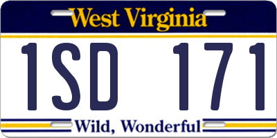 WV license plate 1SD171