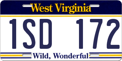 WV license plate 1SD172