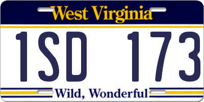 WV license plate 1SD173
