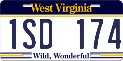 WV license plate 1SD174