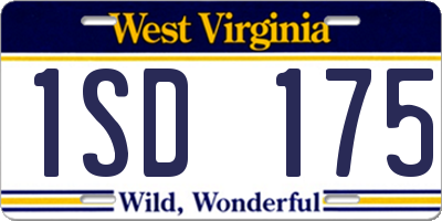WV license plate 1SD175