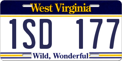 WV license plate 1SD177