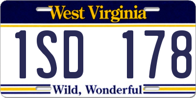 WV license plate 1SD178