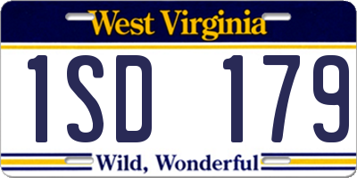 WV license plate 1SD179