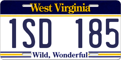 WV license plate 1SD185