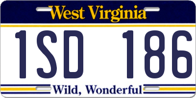 WV license plate 1SD186