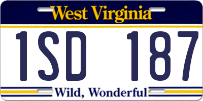 WV license plate 1SD187