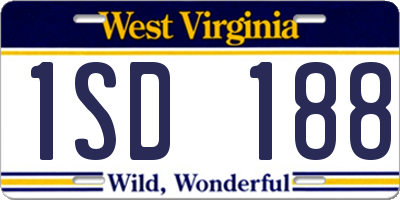 WV license plate 1SD188