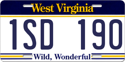 WV license plate 1SD190
