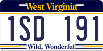 WV license plate 1SD191