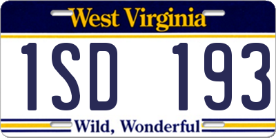WV license plate 1SD193