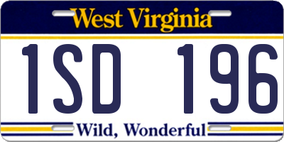 WV license plate 1SD196