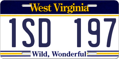 WV license plate 1SD197